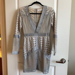 Silver long sleeve dress